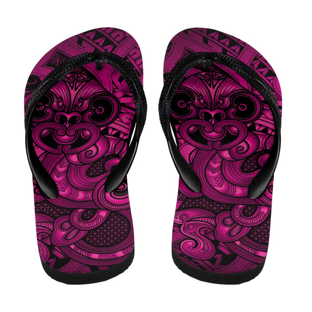 Aotearoa Maori Hei Tiki Flip Flops Mawhero Kowhaiwhai Puhoro Motif