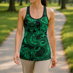 Aotearoa Maori Hei Tiki Hollow Tank Top Kakariki Kowhaiwhai Puhoro Motif