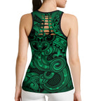 Aotearoa Maori Hei Tiki Hollow Tank Top Kakariki Kowhaiwhai Puhoro Motif