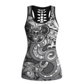 Aotearoa Maori Hei Tiki Hollow Tank Top Kiwikiwi Kowhaiwhai Puhoro Motif