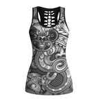 Aotearoa Maori Hei Tiki Hollow Tank Top Kiwikiwi Kowhaiwhai Puhoro Motif