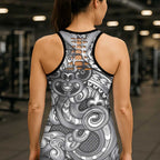 Aotearoa Maori Hei Tiki Hollow Tank Top Kiwikiwi Kowhaiwhai Puhoro Motif