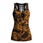 Aotearoa Maori Hei Tiki Hollow Tank Top Koura Kowhaiwhai Puhoro Motif