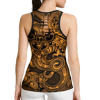 Aotearoa Maori Hei Tiki Hollow Tank Top Koura Kowhaiwhai Puhoro Motif