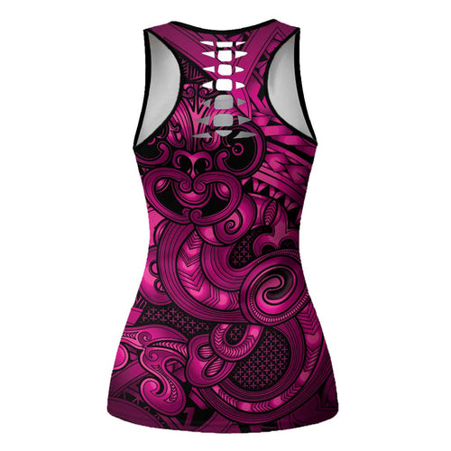 Aotearoa Maori Hei Tiki Hollow Tank Top Mawhero Kowhaiwhai Puhoro Motif