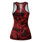 Aotearoa Maori Hei Tiki Hollow Tank Top Whero Kowhaiwhai Puhoro Motif