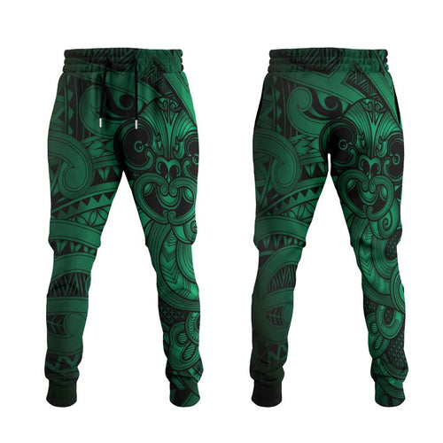 Aotearoa Maori Hei Tiki Jogger Pants Kakariki Kowhaiwhai Puhoro Motif