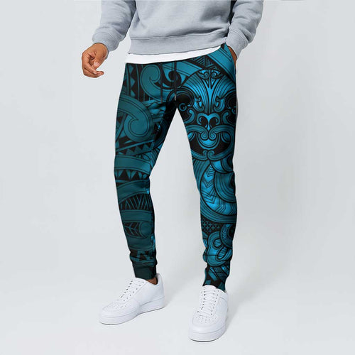 Aotearoa Maori Hei Tiki Jogger Pants Kikorangi Kowhaiwhai Puhoro Motif
