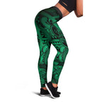 Aotearoa Maori Hei Tiki Leggings Kakariki Kowhaiwhai Puhoro Motif