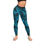 Aotearoa Maori Hei Tiki Leggings Kikorangi Kowhaiwhai Puhoro Motif