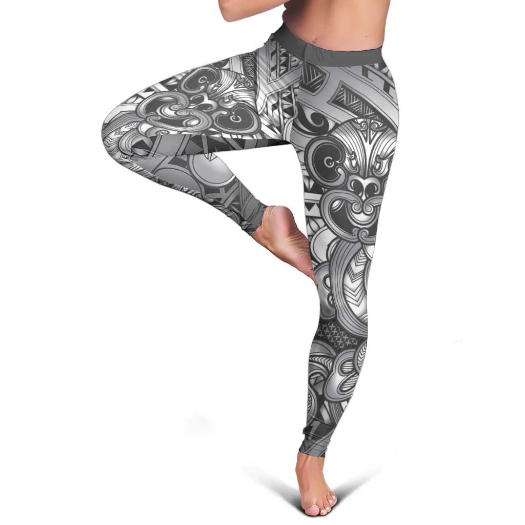 Aotearoa Maori Hei Tiki Leggings Kiwikiwi Kowhaiwhai Puhoro Motif