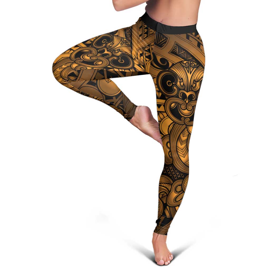 Aotearoa Maori Hei Tiki Leggings Koura Kowhaiwhai Puhoro Motif