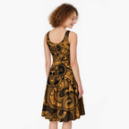 Aotearoa Maori Hei Tiki Midi Dress Koura Kowhaiwhai Puhoro Motif