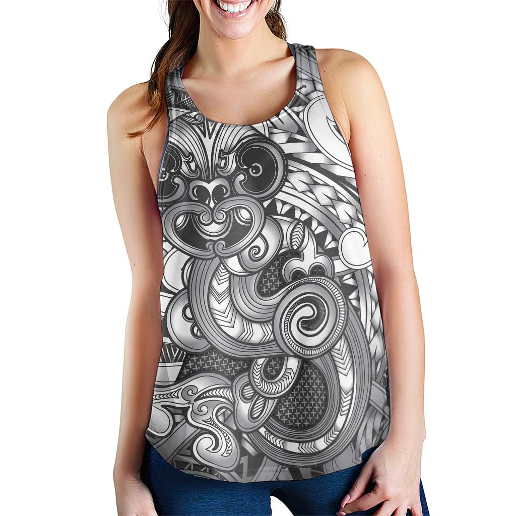 Aotearoa Maori Hei Tiki Women Racerback Tank Kiwikiwi Kowhaiwhai Puhoro Motif