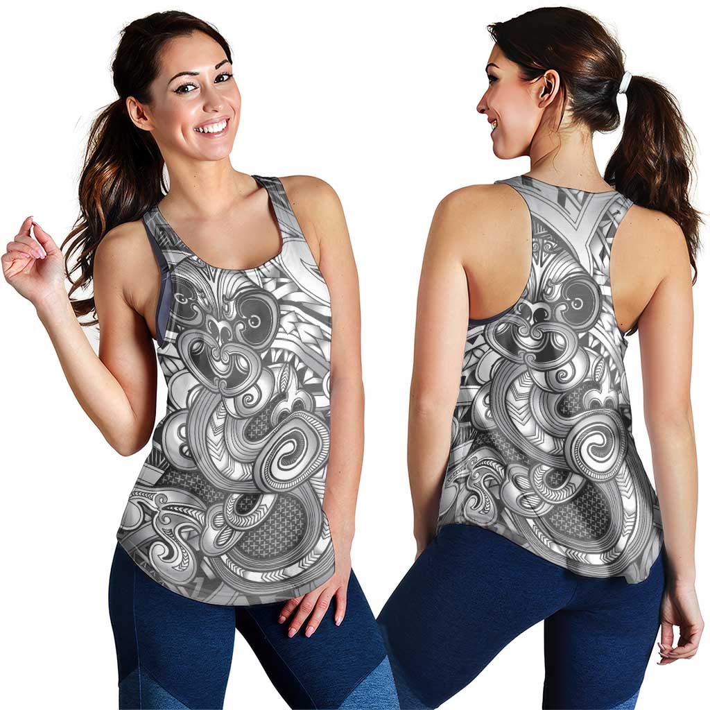 Aotearoa Maori Hei Tiki Women Racerback Tank Kiwikiwi Kowhaiwhai Puhoro Motif