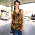 Aotearoa Maori Hei Tiki Women Racerback Tank Koura Kowhaiwhai Puhoro Motif
