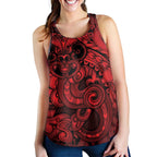 Aotearoa Maori Hei Tiki Women Racerback Tank Whero Kowhaiwhai Puhoro Motif