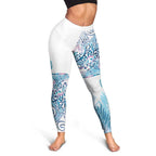 Aotearoa Maori Koru Curves Leggings Aqua Paua Shell
