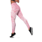Aotearoa Maori Koru Curves Leggings Silver Ferns - Rose Pink