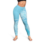 Aotearoa Maori Koru Curves Leggings Silver Ferns - Turquoise