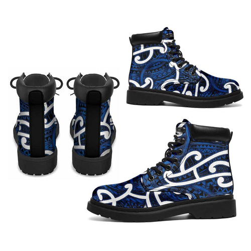 Aotearoa Maori Kowhaiwhai All Season Boots Kikorangi Puhoro and Patiki