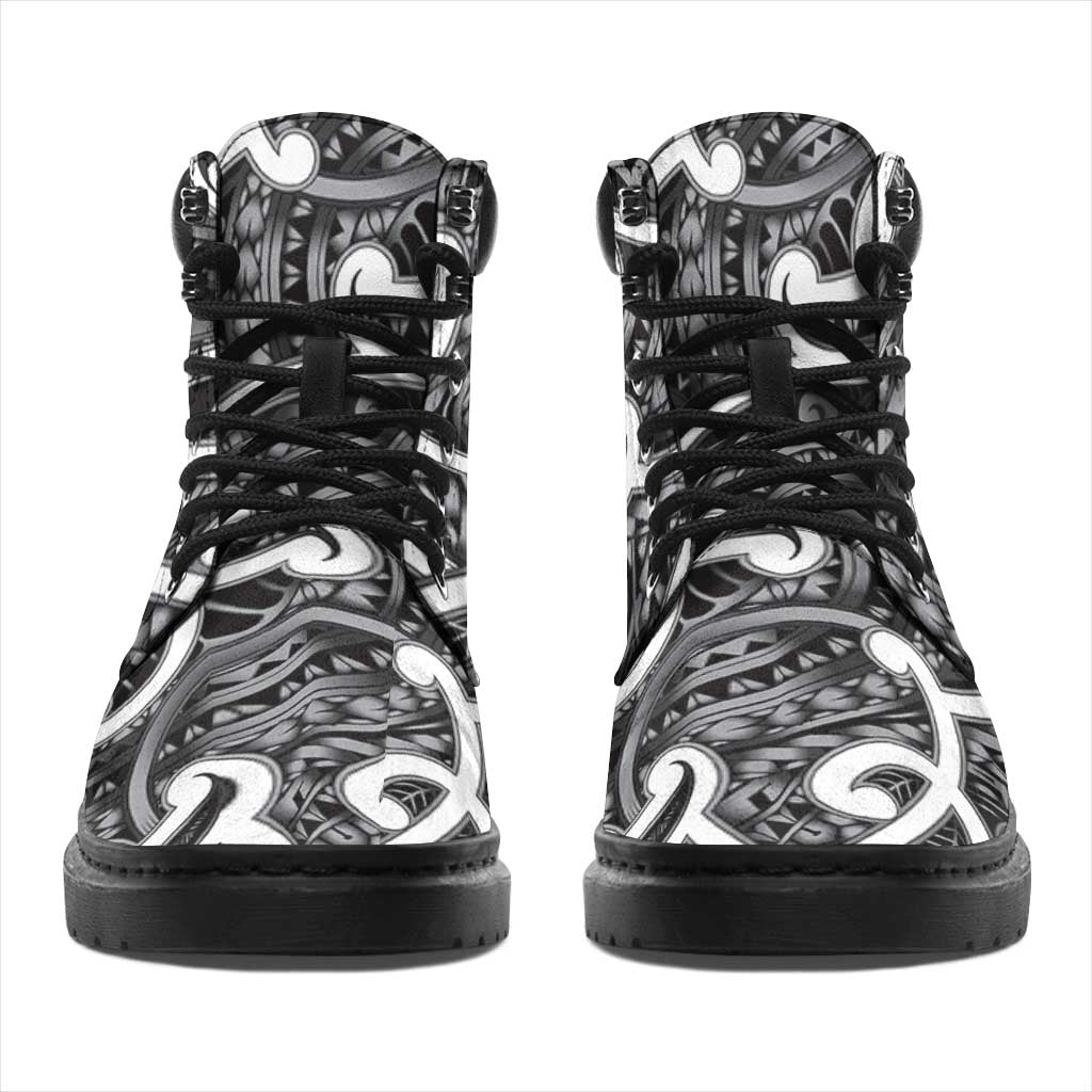 Aotearoa Maori Kowhaiwhai All Season Boots Kiwikiwi Puhoro and Patiki