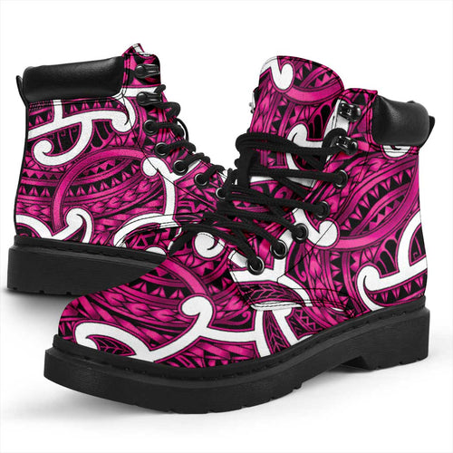 Aotearoa Maori Kowhaiwhai All Season Boots Mawhero Puhoro and Patiki