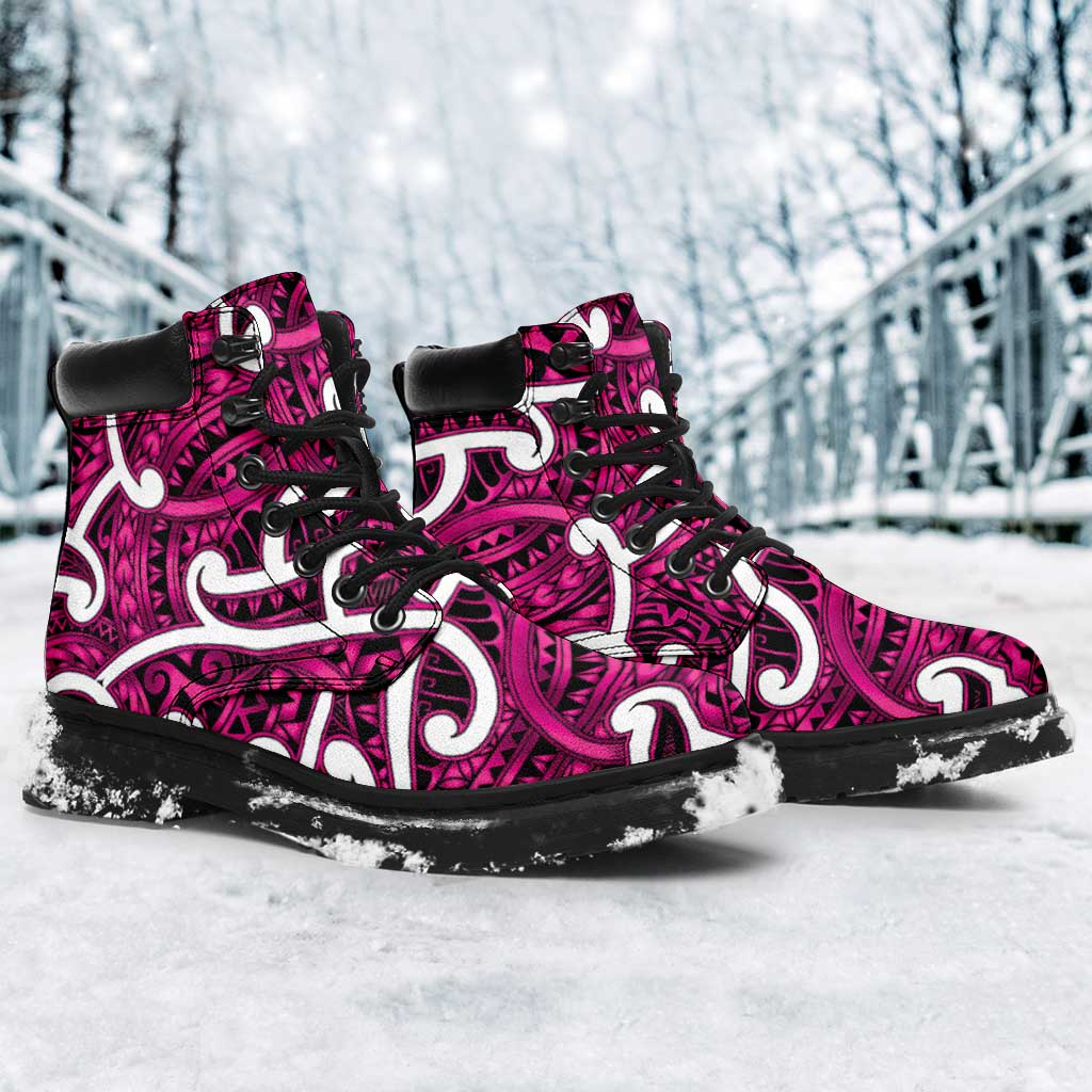 Aotearoa Maori Kowhaiwhai All Season Boots Mawhero Puhoro and Patiki
