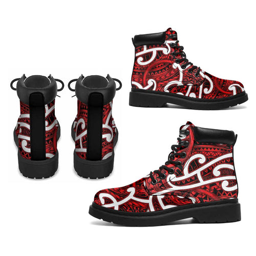 Aotearoa Maori Kowhaiwhai All Season Boots Whero Puhoro and Patiki