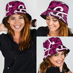 Aotearoa Maori Kowhaiwhai Bucket Hat Mawhero Puhoro and Patiki