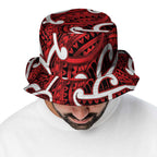 Aotearoa Maori Kowhaiwhai Bucket Hat Whero Puhoro and Patiki