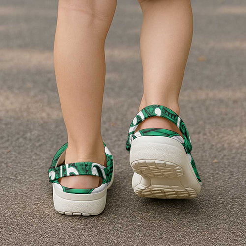 Aotearoa Maori Kowhaiwhai Clogs Shoes Kakariki Puhoro and Patiki