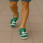 Aotearoa Maori Kowhaiwhai Clogs Shoes Kakariki Puhoro and Patiki