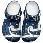 Aotearoa Maori Kowhaiwhai Clogs Shoes Kikorangi Puhoro and Patiki
