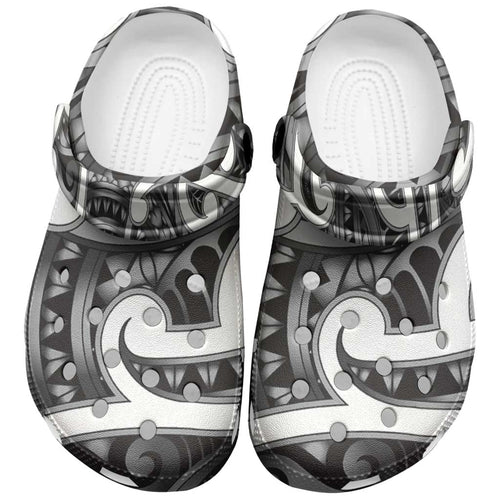 Aotearoa Maori Kowhaiwhai Clogs Shoes Kiwikiwi Puhoro and Patiki