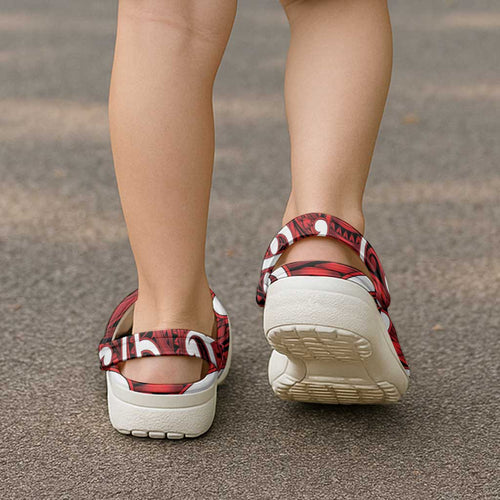 Aotearoa Maori Kowhaiwhai Clogs Shoes Whero Puhoro and Patiki