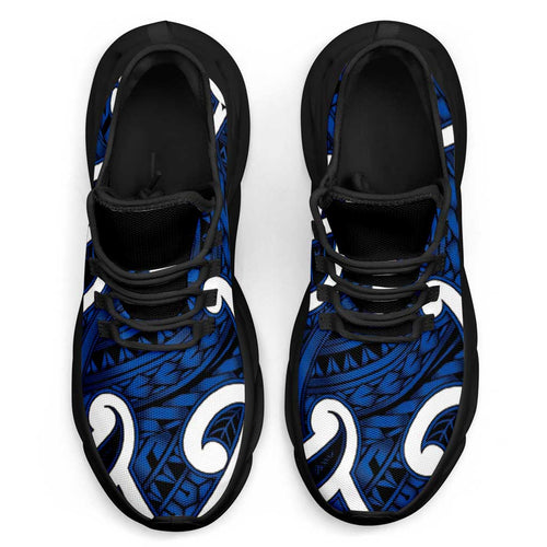 Aotearoa Maori Kowhaiwhai Clunky Sneakers Kikorangi Puhoro and Patiki