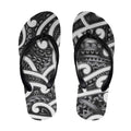 Aotearoa Maori Kowhaiwhai Flip Flops Kiwikiwi Puhoro and Patiki