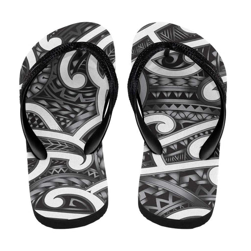 Aotearoa Maori Kowhaiwhai Flip Flops Kiwikiwi Puhoro and Patiki