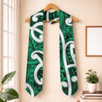 Aotearoa Maori Kowhaiwhai Graduation Stole Kakariki Puhoro and Patiki