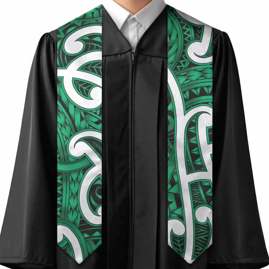 Aotearoa Maori Kowhaiwhai Graduation Stole Kakariki Puhoro and Patiki