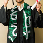 Aotearoa Maori Kowhaiwhai Graduation Stole Kakariki Puhoro and Patiki LT9