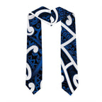 Aotearoa Maori Kowhaiwhai Graduation Stole Kikorangi Puhoro and Patiki
