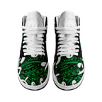 Aotearoa Maori Kowhaiwhai High Sneakers AJ1 Kakariki Puhoro and Patiki