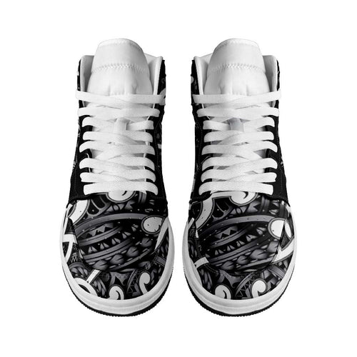 Aotearoa Maori Kowhaiwhai High Sneakers AJ1 Kiwikiwi Puhoro and Patiki