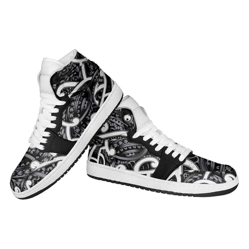 Aotearoa Maori Kowhaiwhai High Sneakers AJ1 Kiwikiwi Puhoro and Patiki