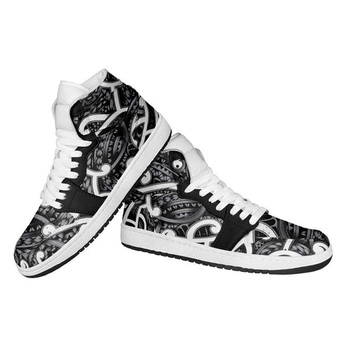 Aotearoa Maori Kowhaiwhai High Sneakers AJ1 Kiwikiwi Puhoro and Patiki