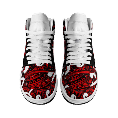 Aotearoa Maori Kowhaiwhai High Sneakers AJ1 Whero Puhoro and Patiki