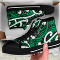Aotearoa Maori Kowhaiwhai High Top Shoes Kakariki Puhoro and Patiki