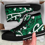Aotearoa Maori Kowhaiwhai High Top Shoes Kakariki Puhoro and Patiki